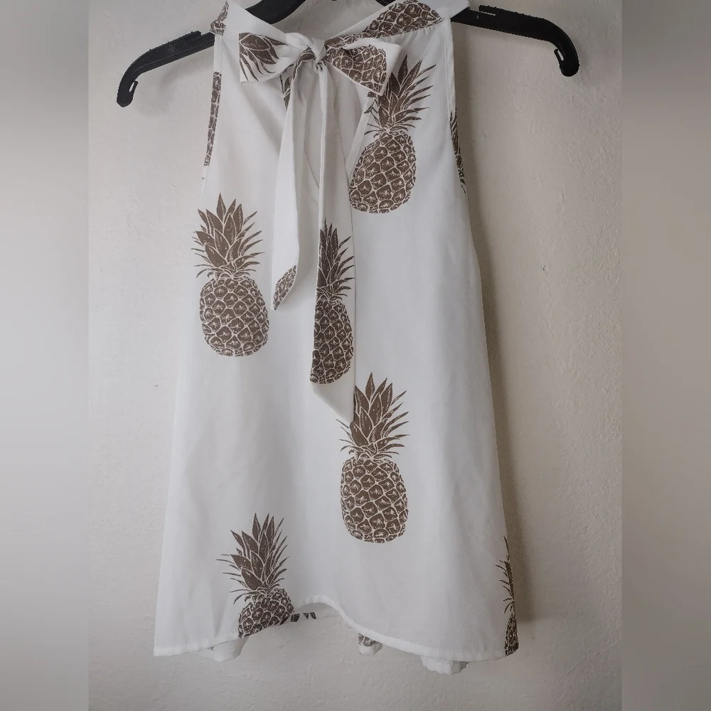 Women's summer pineapple print blouse - Picture 2 of 3